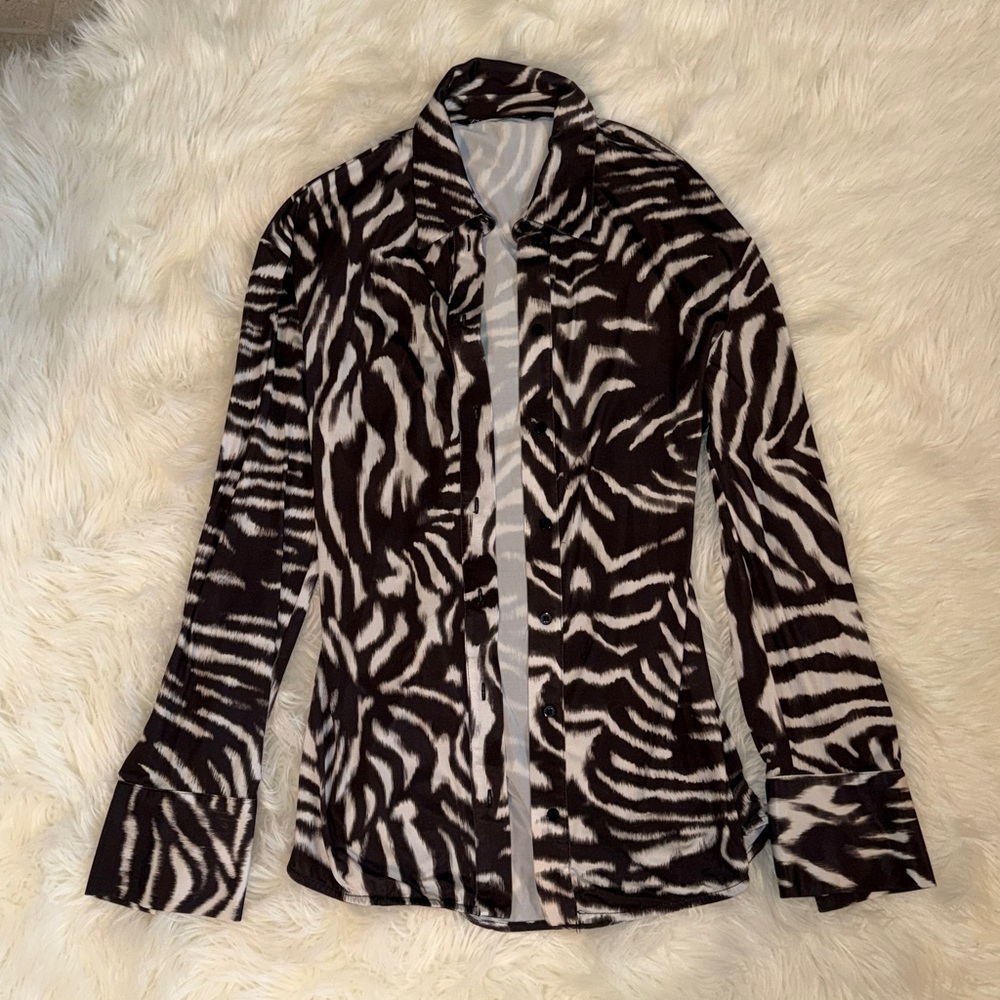 ZARA Monochrome Animal Print Shirt